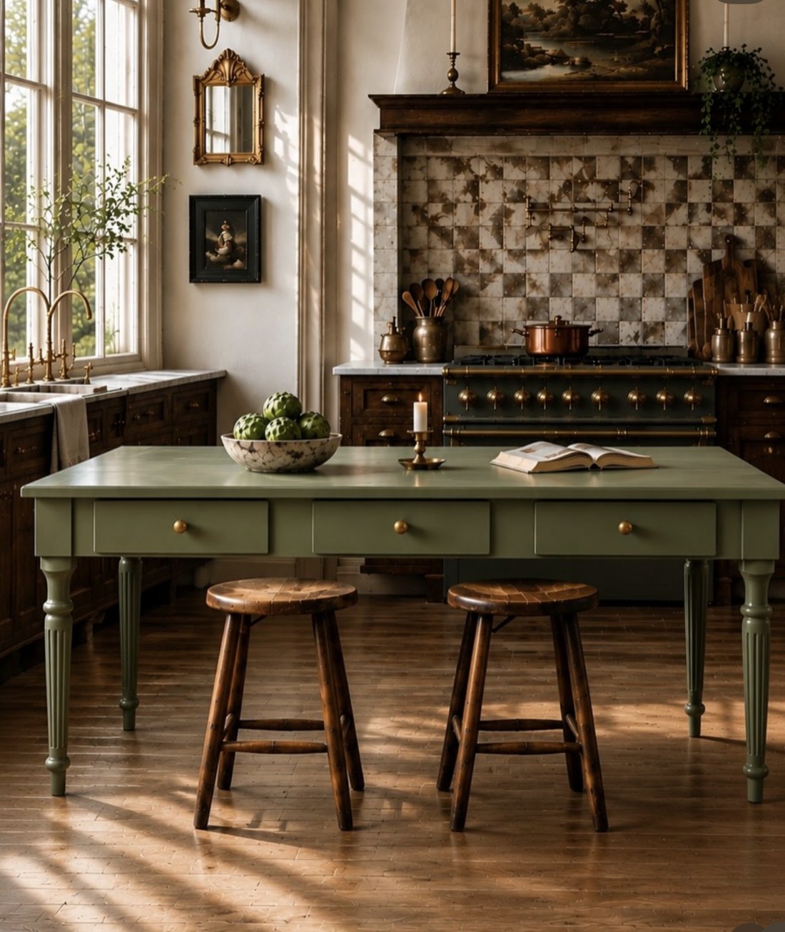 Mesa de cocina Verde Salvia