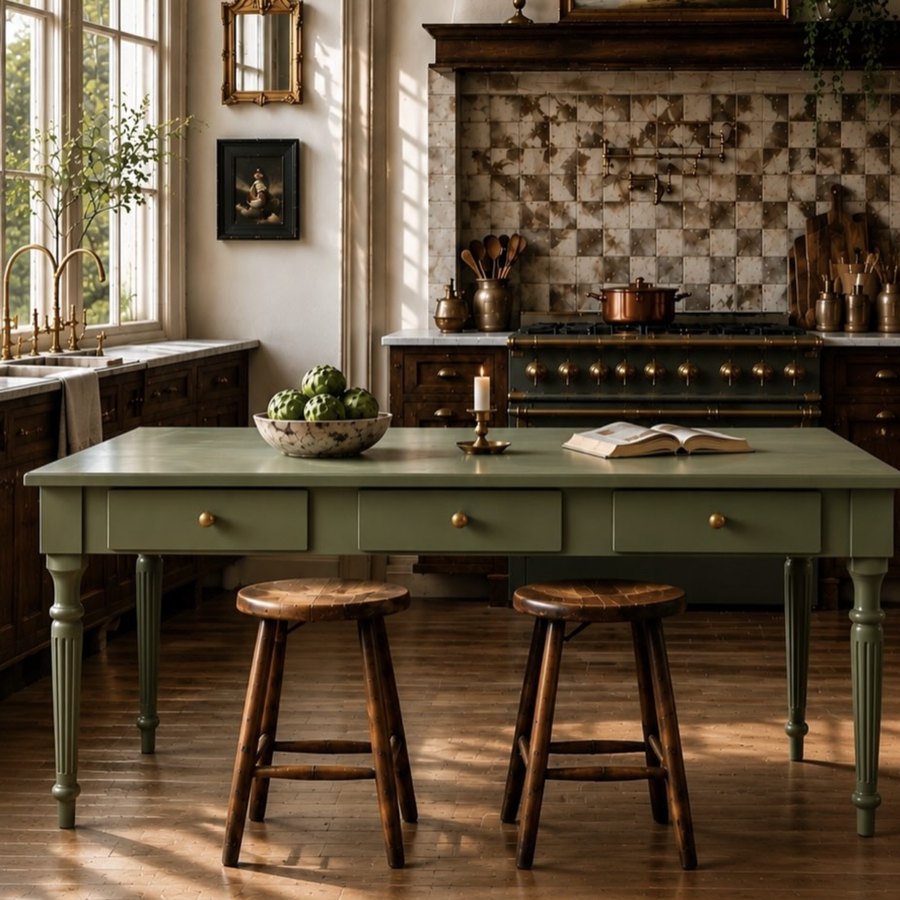 Mesa de cocina Verde Salvia